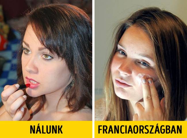 Dekoratív sminkek helyett inkább bőrápoló termékeket használnak.