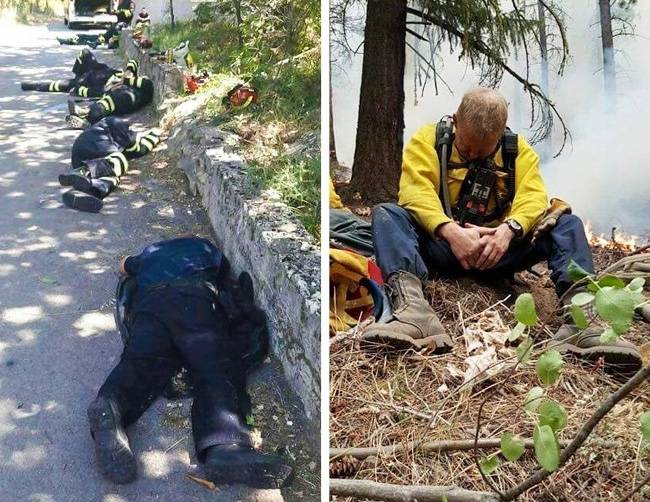 Kiemelkedő katasztrófák esetén a műszakjuk egy napnál is hosszabb lehet. Egy ausztrál erdőtűz alkalmával volt olyan tűzoltó, aki 32 órán át oltotta a tüzet, még végül össze nem esett a kimerültségtől.