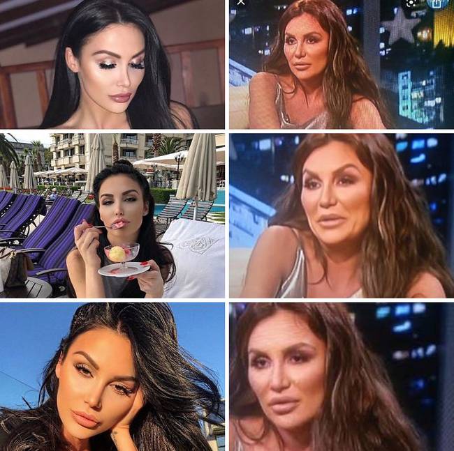 Ez ugyanaz a nő az Instagramon és egy élő tévéműsorban.