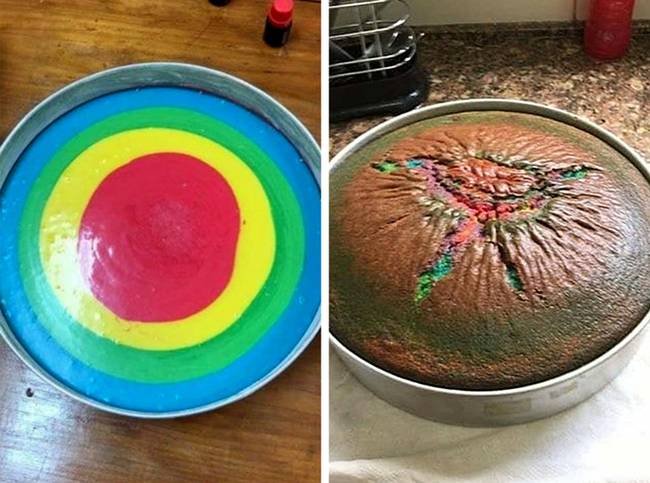 Szivárványos tortasütés: mission failed.