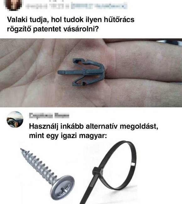 Hűtőrács rögzítő