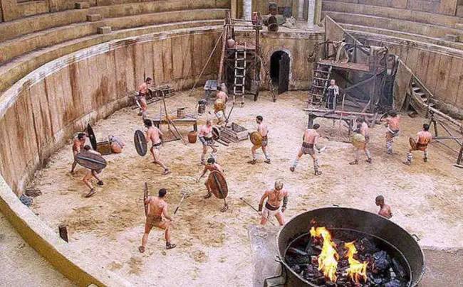 Gladiátorok edzése.