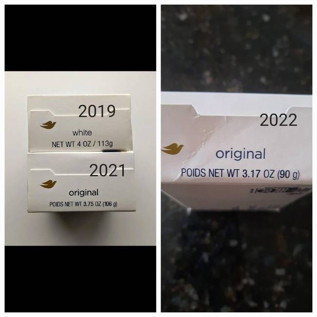 A Dove szappanok zsugorodása: