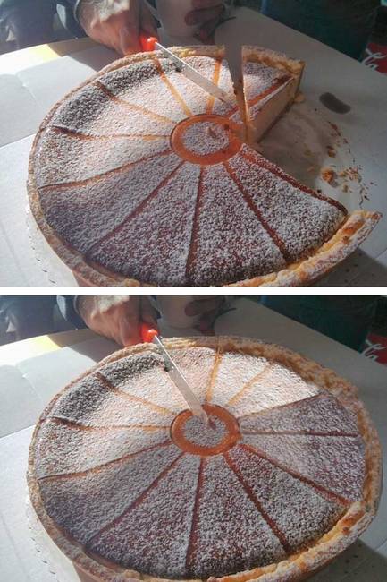 Otrombán felvágott torta