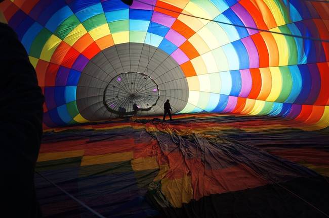 Így néz ki egy hőlégballon belseje.