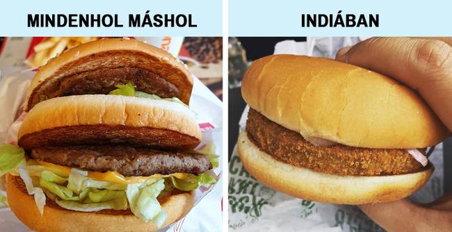 A Big Mac teljesen máshogy néz ki Indiában.