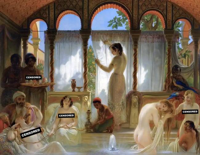 Philippe Jacques Van Brée, The Harem Bath, 1830.