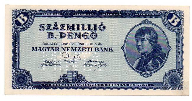 Százmillió bilpengő - Magyarország, 1946.