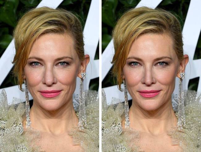 Cate Blanchett a jellegzetes orra nélkül