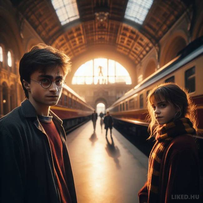 Harry Potter Ron Weasley es Hermione Granger a budapesti Nyugati palyaudvaron ez komoly