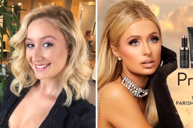 Egy lány, aki úgy néz ki, mint Paris Hilton.