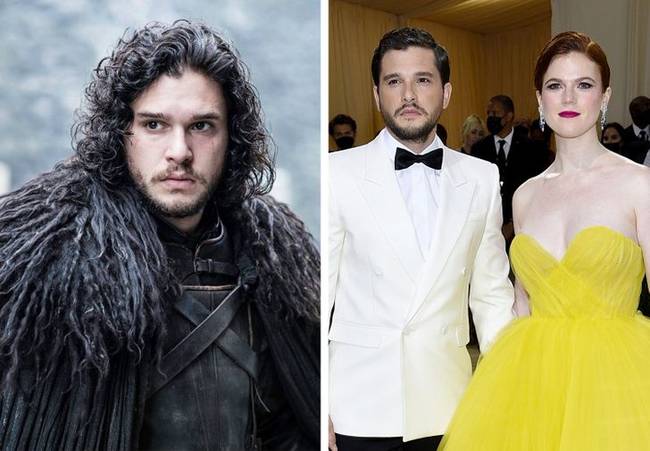Kit Harington (Jon Snow) és felesége, Rose Leslie színésznő.
