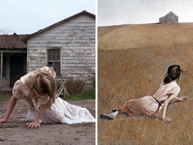 A Robert Zemeckis által rendezett Forrest Gump (1994) című filmben az Andrew Wyeth által festett Christina világa (1948) című képet vélhetjük felfedezni.