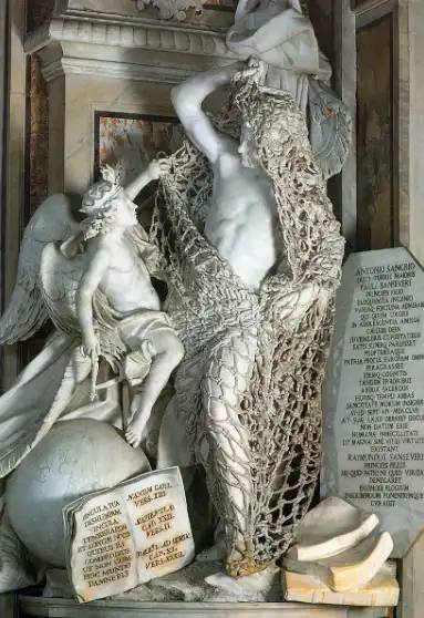 Megszabadulás a megtévesztéstől, Francesco Queirolo, San Severo-kápolna, Nápoly. 1750-es évek