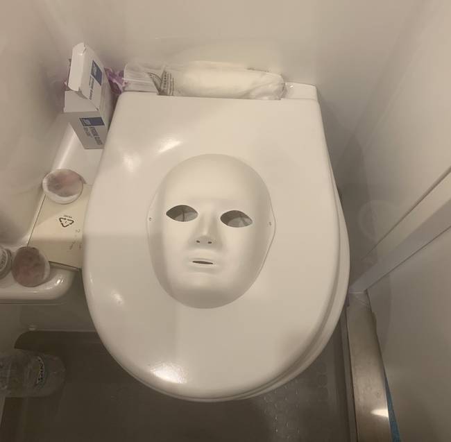 „Kipróbáltam ezt a maszkot egy fotós projekthez, majd a WC-fedélre tettem. 2 óra múlva bementem és megijedtem."