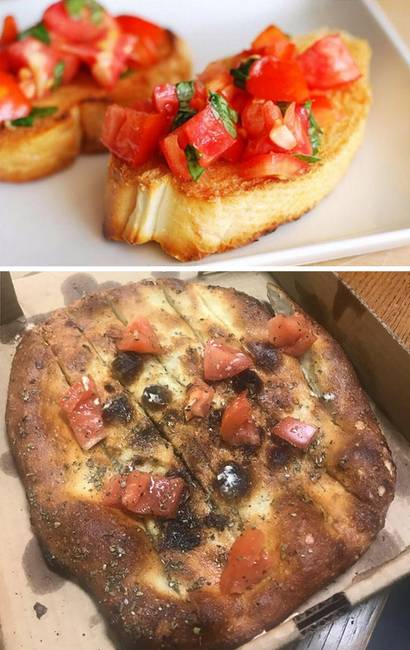 „Bruschetta-t rendeltem egy helyi pizzériában."