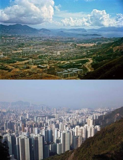 Hong Kong 1964-ben és 2016-ban.