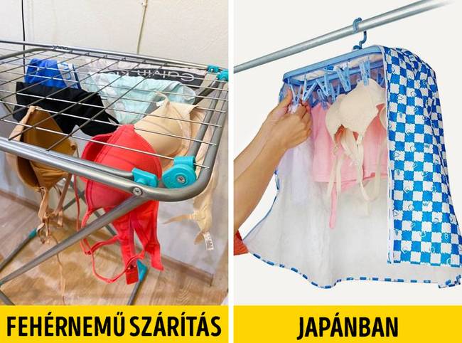 A fehérneműket mosás után elrejtik a kíváncsi szemek elől.