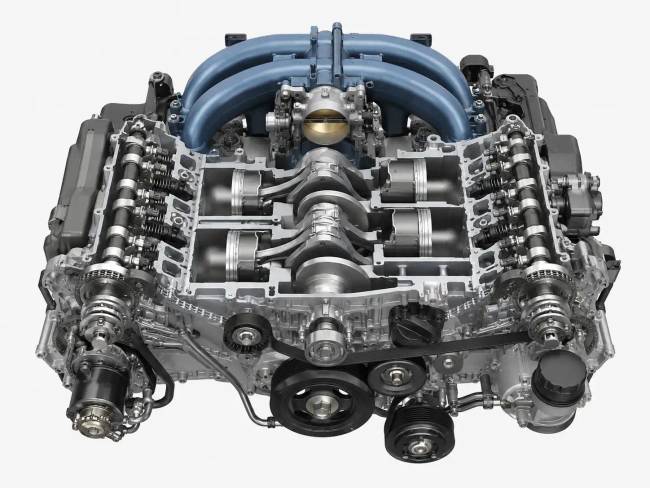 Egy oppozit motor makettje