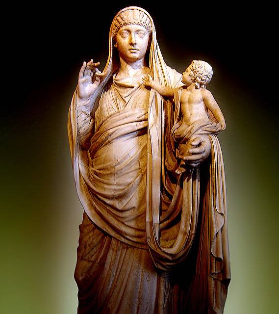 Messalina fiával, Britannicusszal.