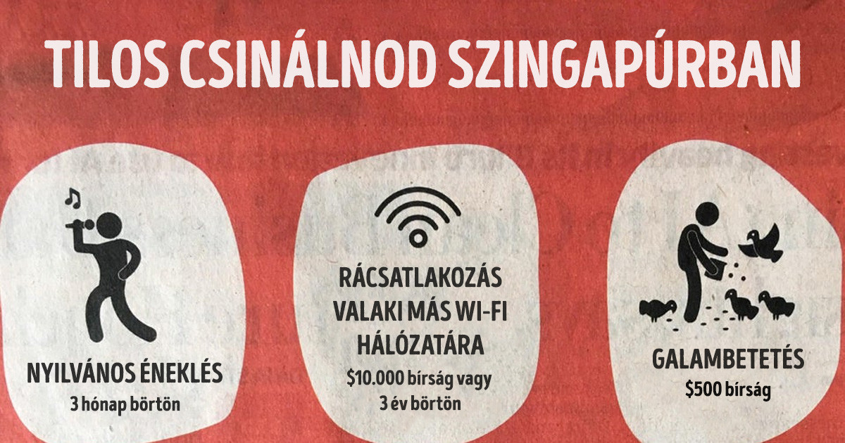 14 furcsa tilalom és érdekesség, ami Szingapúrt a világ egyik legkülönlegesebb városává tette