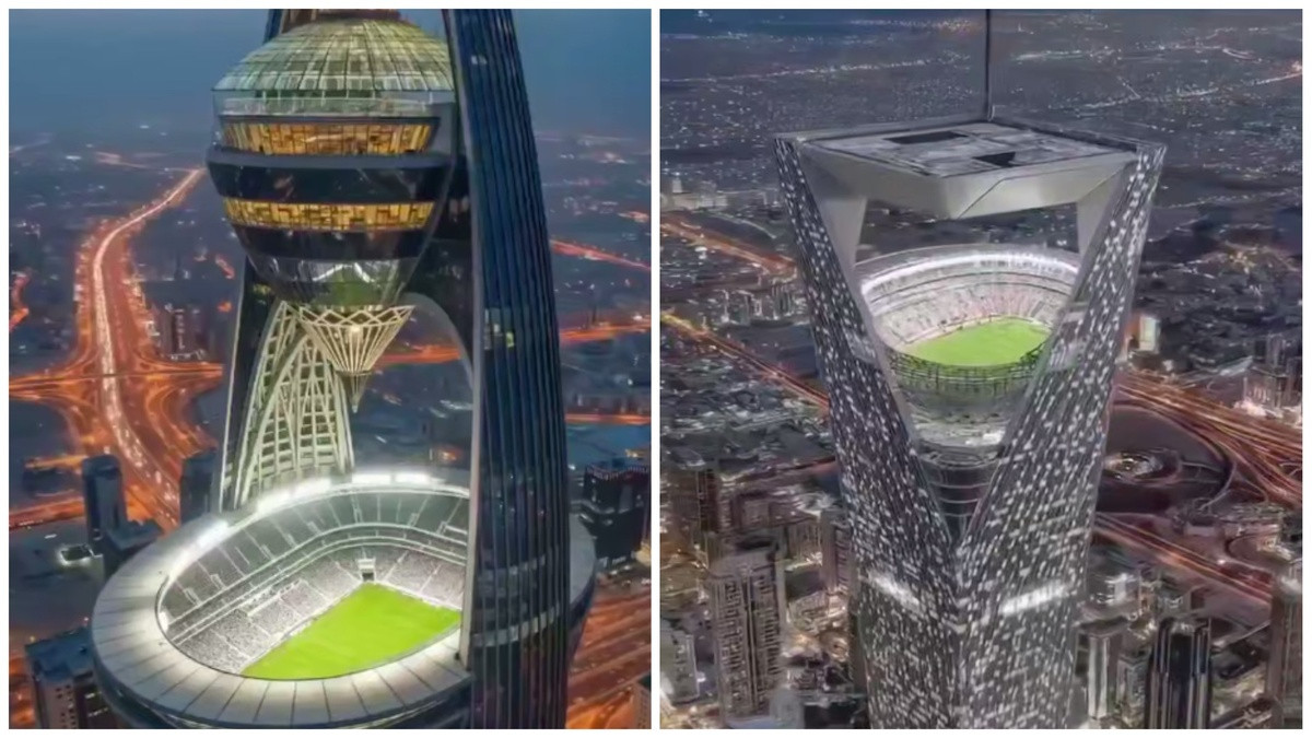 Szaúd-Arábia egy olyan felhőkarcolót tervez építeni, aminek a tetején egy stadion van