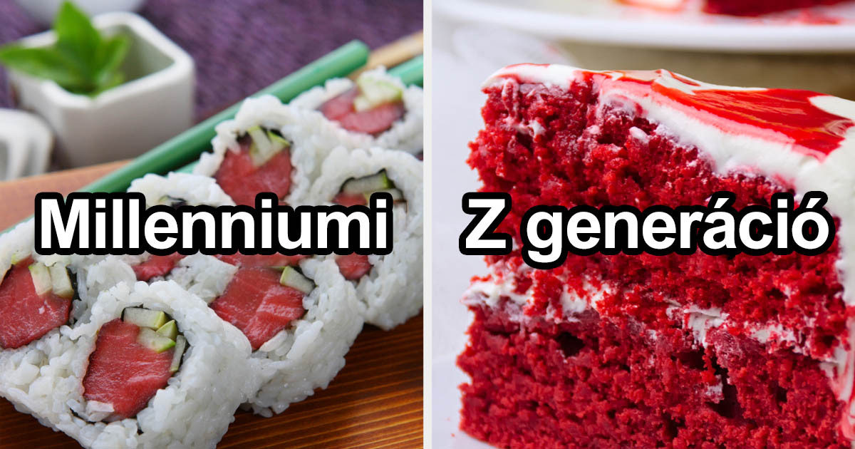 Válassz egy-egy ételt ebből a 7 színből, és megmondjuk, hogy melyik generációban születtél