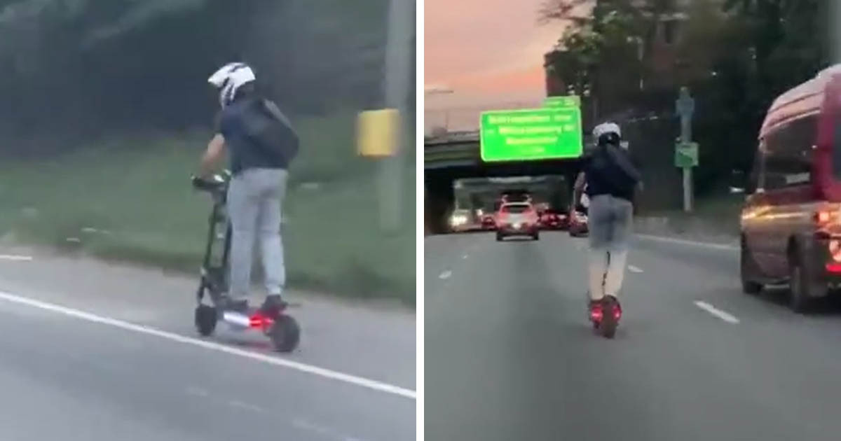 Ez a srác elektromos rollerrel előzgette az autókat az autópályán