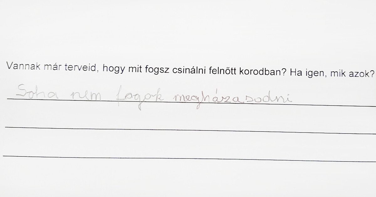 12 végtelenül őszinte kisgyermek, aki bátran felvállalta a jövőbeni terveit