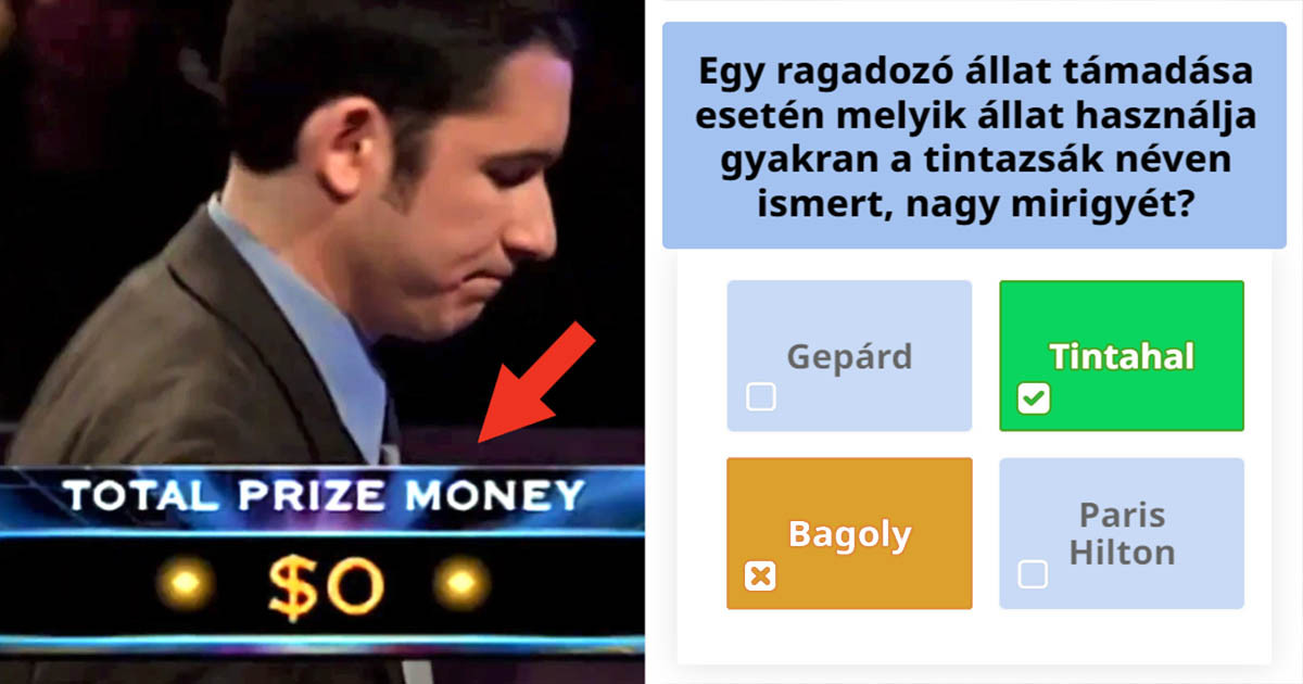Ez a nyolc szerencsétlen ember elrontotta a „Legyen Ön is milliomos!” első kérdését. Te okosabb vagy náluk?