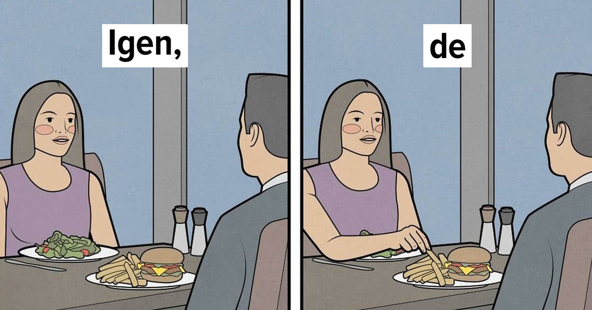 15 rajz, ami pazarul mutatja be a jól ismert helyzetek kétértelműségét