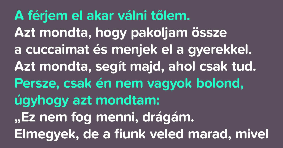 A válás után a férjemre hagytam a fiamat, hogy ne menjen tönkre az életem