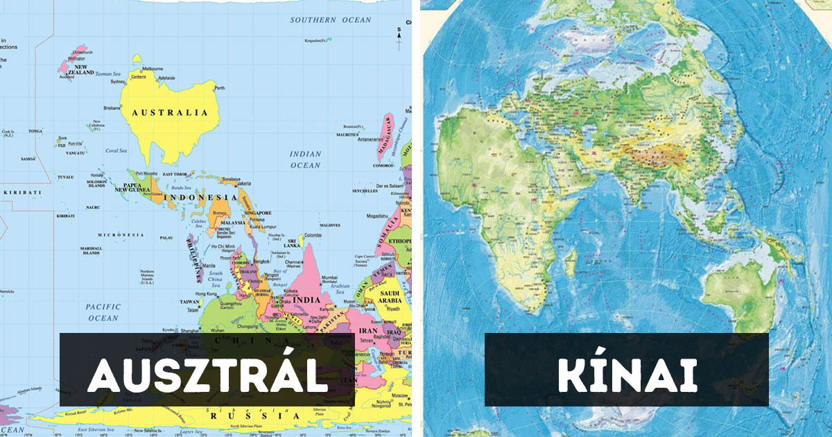 10 különböző világtérkép: kontinensenként eltérő módon látják a Földet az emberek