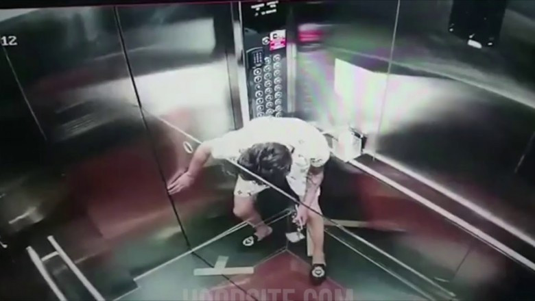 A srácok megpróbáltak berakni a liftbe egy üvegtáblát, ami nagyobb volt, mint a lift