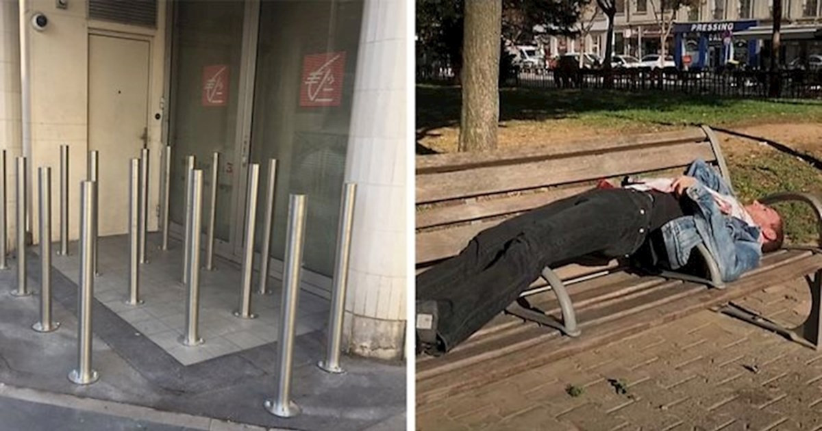 20 fotó, ami megmutatja, hogy milyen embertelen módokon harcolnak a városok a hajléktalanokkal