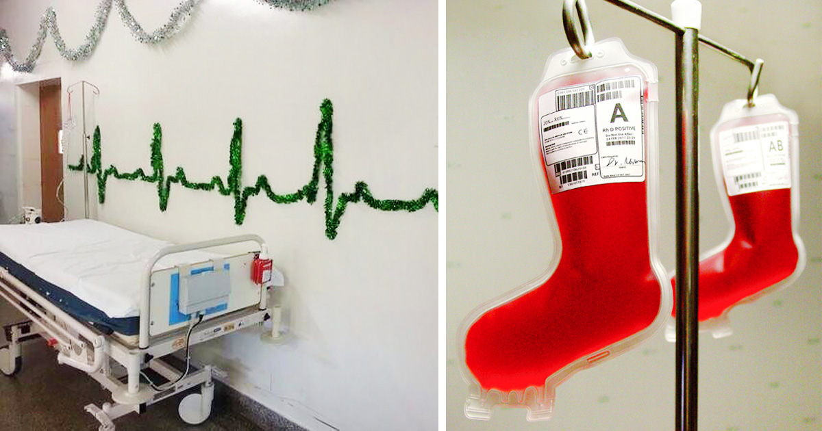 Karácsonyi kórházi dekorációk Facebook