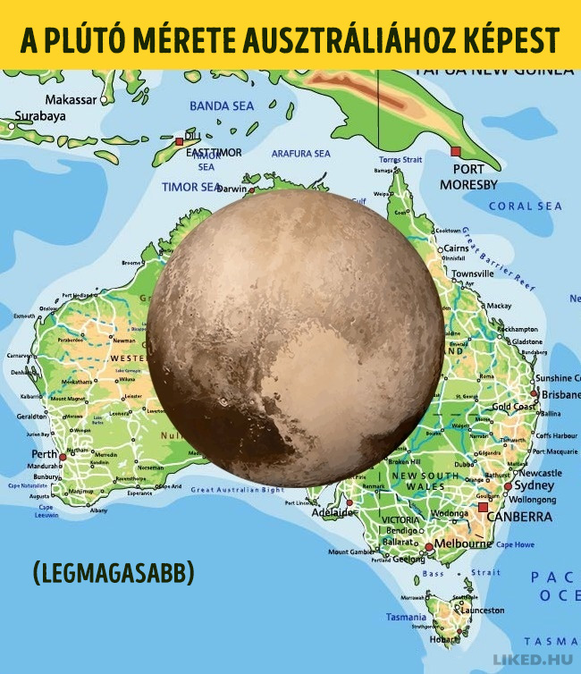 Pluto merete ausztraliahoz kepest