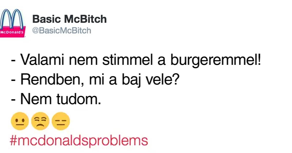 McDonalds problémák twitter