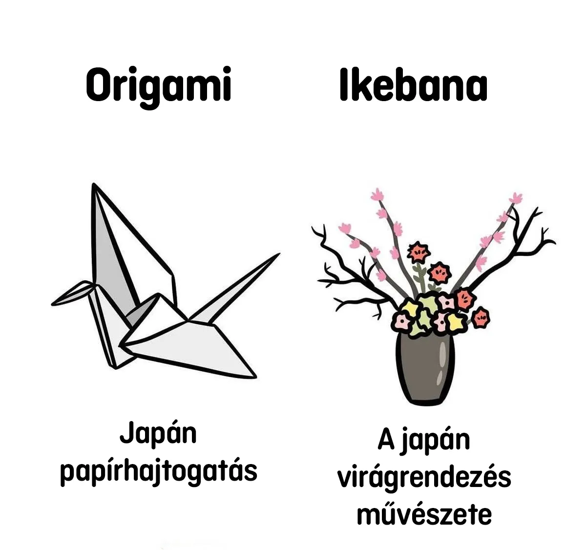 Origami vs ikebana