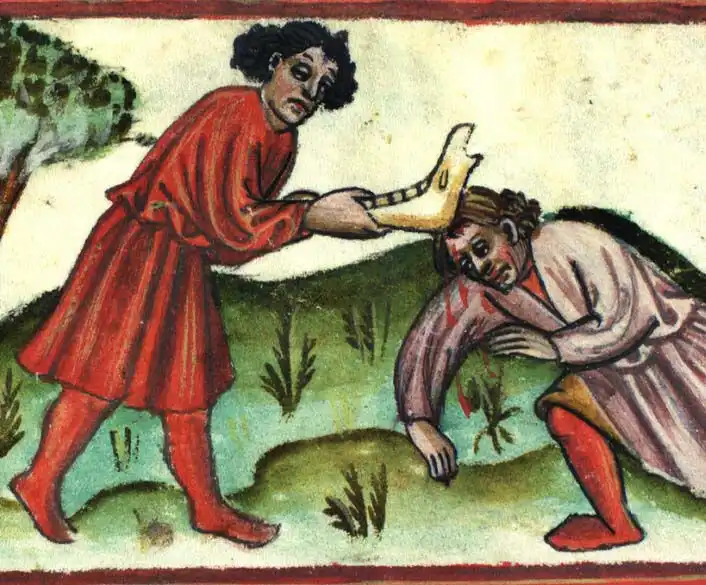 Hogyan, mivel és miért ölte meg Káin Ábelt? Ábel, Ádám és Éva, áldozat, Biblia, bűnbeesés, Édenkert, eredendő bűn, féltékenység, festészet, galéria, gyilkosság eszköze, irigység, Isten, Káin, kereszténység, ószövetségi történet, szamár állkapcsa, Teremtés könyve, testvérgyilkosság, vallás