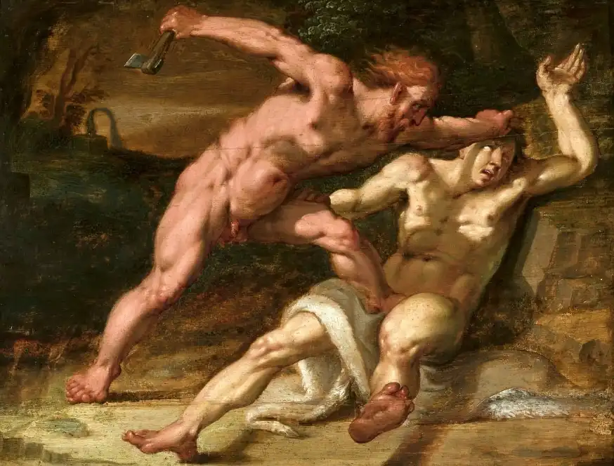 Hogyan, mivel és miért ölte meg Káin Ábelt? Ábel, Ádám és Éva, áldozat, Biblia, bűnbeesés, Édenkert, eredendő bűn, féltékenység, festészet, galéria, gyilkosság eszköze, irigység, Isten, Káin, kereszténység, ószövetségi történet, szamár állkapcsa, Teremtés könyve, testvérgyilkosság, vallás