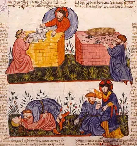 Hogyan, mivel és miért ölte meg Káin Ábelt? Ábel, Ádám és Éva, áldozat, Biblia, bűnbeesés, Édenkert, eredendő bűn, féltékenység, festészet, galéria, gyilkosság eszköze, irigység, Isten, Káin, kereszténység, ószövetségi történet, szamár állkapcsa, Teremtés könyve, testvérgyilkosság, vallás