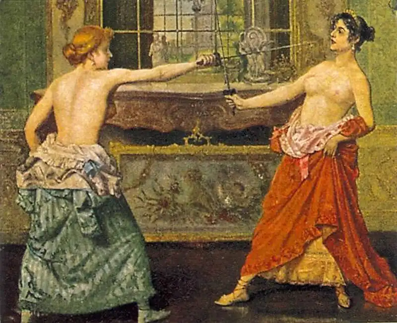 Miért vívták félmeztelenül a női párbajokat? Alexandre Dumas, duell szabályok, nemi szerepek, női duell, női párbaj, párbaj, párbaj története, történelem, történelmi pontosság, XIX. századi párbaj, XVII. századi párbaj, XVIII. századi párbaj