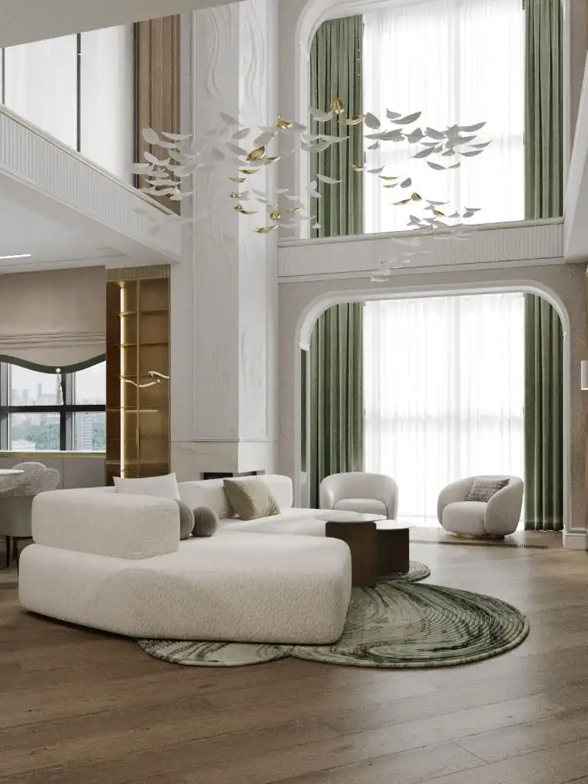 Penthouse lakás nagycsaládosoknak modern stílusban: ilyen belső teret még soha nem láttál! design, enteriőr, harmónia, inspiráció, kényelem, lakberendezés, luxus, modern, otthon, stílus