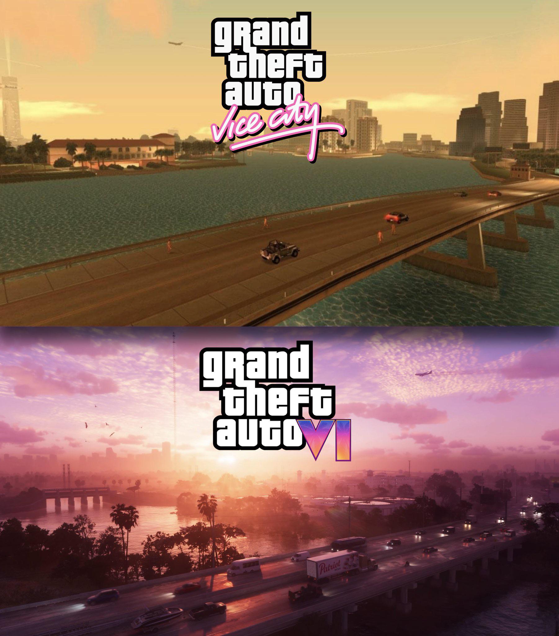 21 év különbség. GTA Vice City (2002) és GTA 6 (2025).