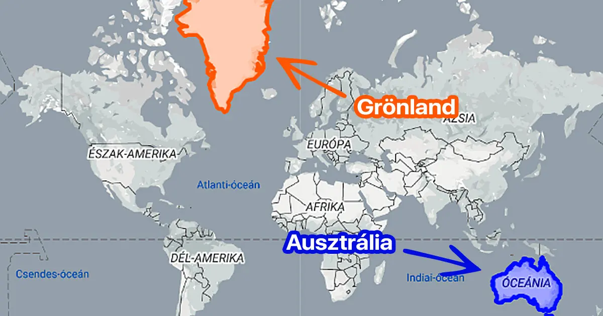 Grönland miért sziget, Ausztrália pedig miért szárazföld?