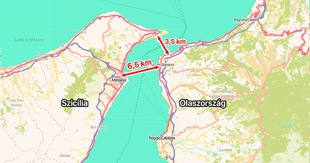 Miért nem tud Olaszország még mindig hidat építeni Szicíliába, noha sokkal hosszabb hidak is vannak ennél?