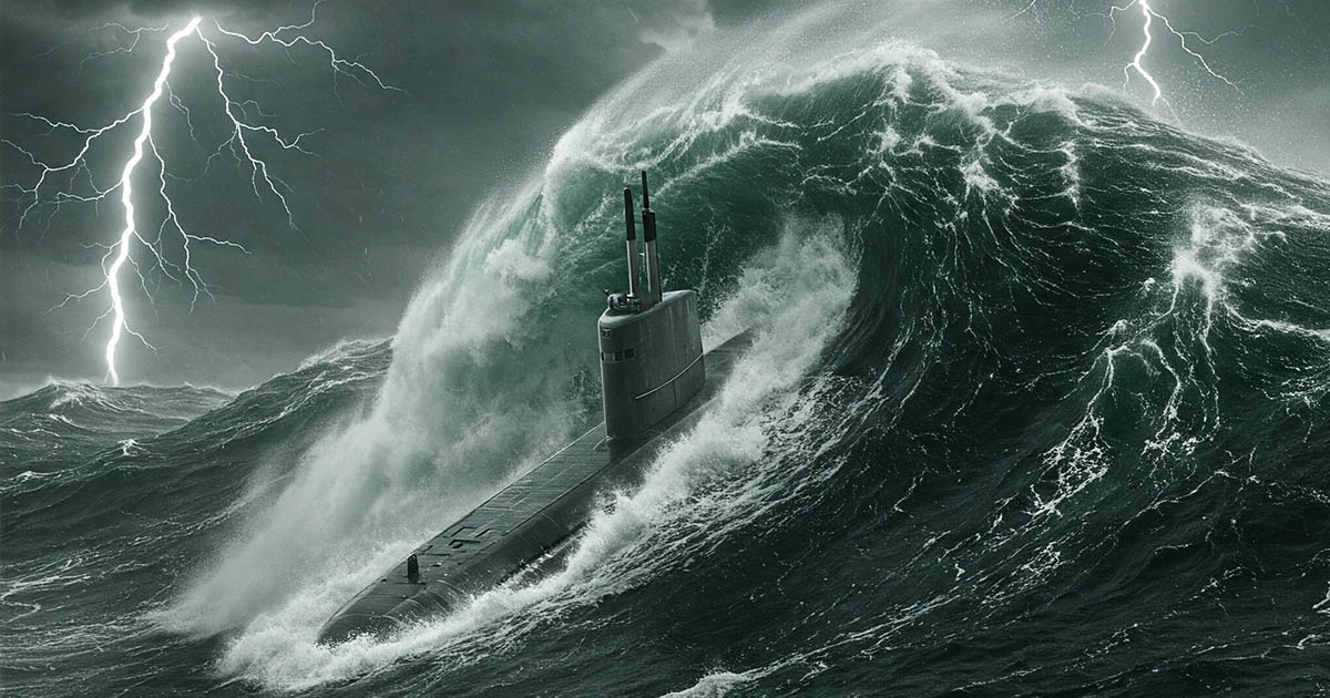 Milyen mélyen kell lennie egy tengeralattjárónak, hogy elkerülje a tengeri vihar okozta károkat
