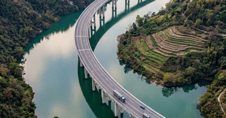Miért épített Kína autópályát egy folyó kellős közepén?