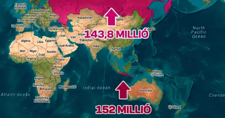 Egy Magyarország méretű sziget, ahol több ember él, mint egész Oroszországban